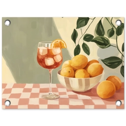 Citroenen - Glas - Tafelkleed - Geblokt tuinposter los doek klein -3d