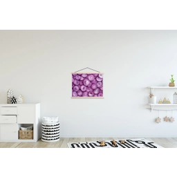 Paars - Uien - Close up textielposter latten blank klein -kinderkamer