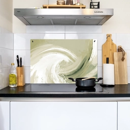 Abstract - Penseelstreken - Golven - Groen Inductie beschemer met haakjes klein -sfeer2
