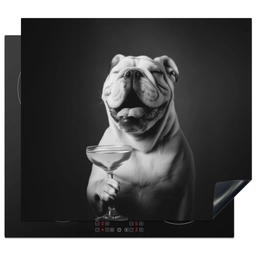 Buldog - Hond - Glas Inductie beschermer vinyl 3mm middel -3d