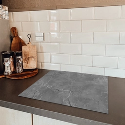 Beton - Grijs - Abstract - Betonlook Inductie beschermer vinyl 3mm middel -sfeer3