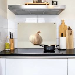 Knoflook - Natuurlijk - Beige Inductie beschemer met haakjes klein -sfeer2