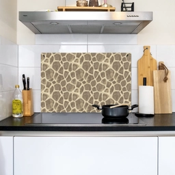 Giraf - Patroon - Beige - Bruin Inductie beschemer met haakjes klein 777 -sfeer2