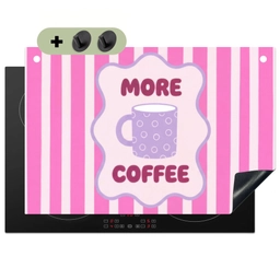 More coffee - Roze - Paars - Strepen - Mok Inductie beschemer met haakjes klein -3d