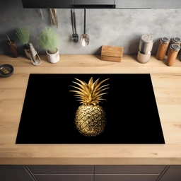 Ananas - Zwart - Goud - Luxe Inductie beschermer vinyl 3mm klein -sfeer5