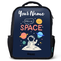 Astronaut - Quote - Planeten - Sterren Rugzak - Zwart middel -3d