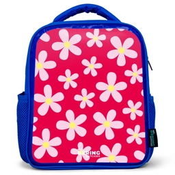 Madeliefjesmania hotpink Kinderrugzak - Blauw middel -3d
