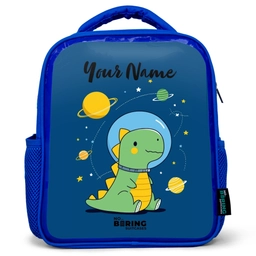 Dino - Planeet - Ster - Blauw Kinderrugzak - Blauw middel -3d