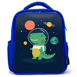 Dino - Ruimtepak - Planeten Kinderrugzak - Blauw middel -3d