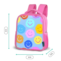 Vrolijk patroon van smileys Kinderrugzak - Roze middel -productfoto_formaten