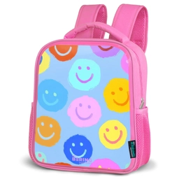 Vrolijk patroon van smileys Kinderrugzak - Roze middel -schuin