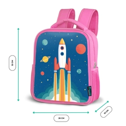 Raket - Planeten - Ruimte Kinderrugzak - Roze middel -productfoto_formaten