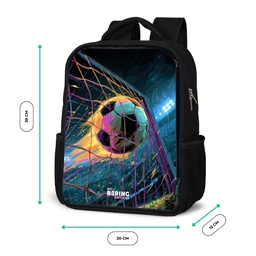 Neon - Net - Voetbal - Kleurrijk Rugzak - Zwart middel -productfoto_formaten