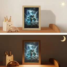 Monstertruck - Bliksem - Blauw - Jongens - Auto Light Box met kabel klein -sfeer3_kind