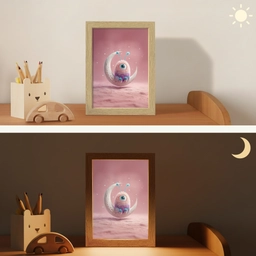 Maan - Monster - Roze Light Box met kabel klein -sfeer3_kind