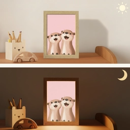 Otters - Glimlach - Bruin Light Box met kabel klein -sfeer3_kind