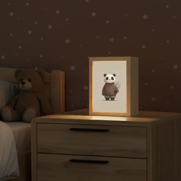 Panda - Blauwe bloemen - Zachtheid Light Box met kabel klein -sfeer1_kind