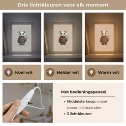 Panda - Blauwe bloemen - Zachtheid Light Box met kabel klein -USP_lichtkleurNL