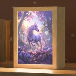 Eenhoorn - Paars - Sprookje - Fantasy dier Light Box met kabel klein -zzz_3d_website