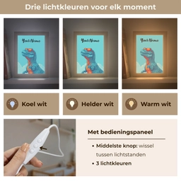 Dino - Blauw - Zonnebril - Wolken Light Box met kabel (Kinderlampje) klein -USP_lichtkleurNL