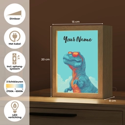 Dino - Blauw - Zonnebril - Wolken Light Box met kabel (Kinderlampje) klein -USP_NL