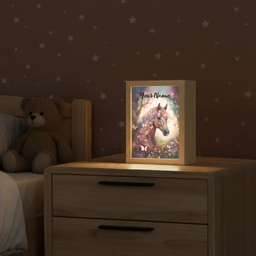 Paard - Natuur - Bloemen - Vlinders - Bos Light Box met kabel (Kinderlampje) klein -sfeer1_kind