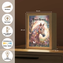 Paard - Natuur - Bloemen - Vlinders - Bos Light Box met kabel (Kinderlampje) klein -USP_NL