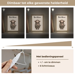 Aap - Roze bloemen - Speels Light Box met kabel (Kinderlampje) klein -USP_dimbaarNL