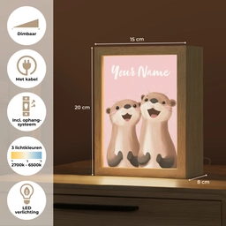 Otters - Glimlach - Bruin Light Box met kabel (Kinderlampje) klein -USP_NL