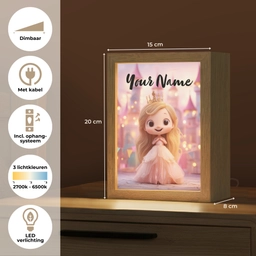Prinses - Roze - Kasteel Light Box met kabel (Kinderlampje) klein -USP_NL