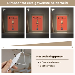 Raket - Planeten - Rood Light Box met kabel (Kinderlampje) klein -USP_dimbaarNL