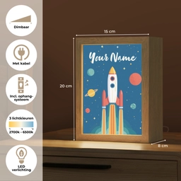 Raket - Planeten - Ruimte Light Box met kabel (Kinderlampje) klein -USP_NL