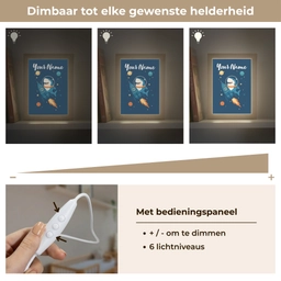 Raket - Haai - Ruimte Light Box met kabel (Kinderlampje) klein -USP_dimbaarNL