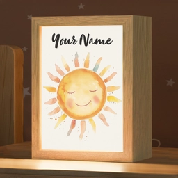 Zon - Watercolor - Geel Light Box met kabel (Kinderlampje) klein -zzz_3d_website