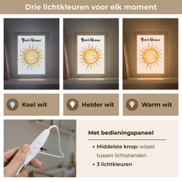 Zon - Watercolor - Geel Light Box met kabel (Kinderlampje) klein -USP_lichtkleurNL