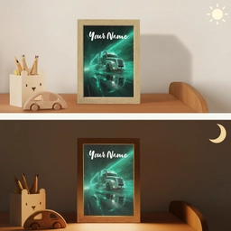 Vrachtwagen - Stad - Groen - Neon Light Box met kabel (Kinderlampje) klein -sfeer3_kind