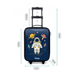 Astronaut - Planeet - Sterren - Raket Kinderkoffer - Zwart klein -productfoto_formaten