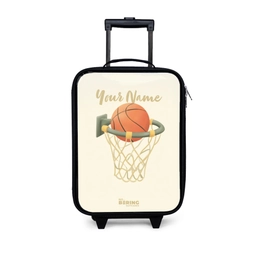 Basketbal in neutrale kleuren Kinderkoffer - Zwart klein -3d