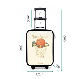 Basketbal in neutrale kleuren Kinderkoffer - Zwart klein -productfoto_formaten