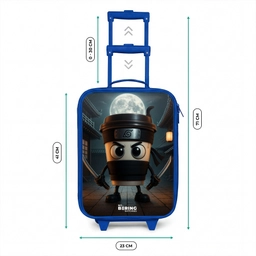 Capuchino Assassino Kinderkoffer - Blauw klein -productfoto_formaten