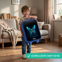 Magische digitale vlinder Kinderkoffer - Blauw klein -sfeer2_EN