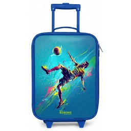 Neon - Voetbal - Schop - Kleurrijk Kinderkoffer - Blauw klein -zz3dotto