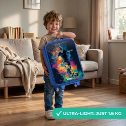 Neon - Voetballer - Kleurrijk Kinderkoffer - Blauw klein -sfeer2_EN
