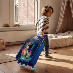 Neon - Voetballer - Kleurrijk Kinderkoffer - Blauw klein -sfeer1