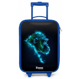 Neon silhouet van een chimpansee Kinderkoffer - Blauw klein -zz3dotto