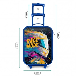 Racehelm - Verfspatten - Penseelstreken - Race mode Kinderkoffer - Blauw klein -productfoto_formaten