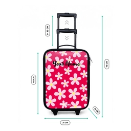 Madeliefjesmania hotpink Kinderkoffer - Zwart klein -productfoto_formaten