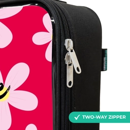 Madeliefjesmania hotpink Kinderkoffer - Zwart klein -rits_UK