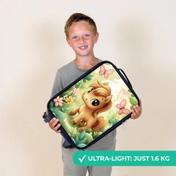 Paard - Bloemen - Vlinders Kinderkoffer - Zwart klein -sfeer4_UK