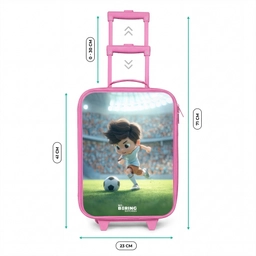 Jongen - Voetbal - Stadion - Zonlicht Kinderkoffer - Roze klein -productfoto_formaten